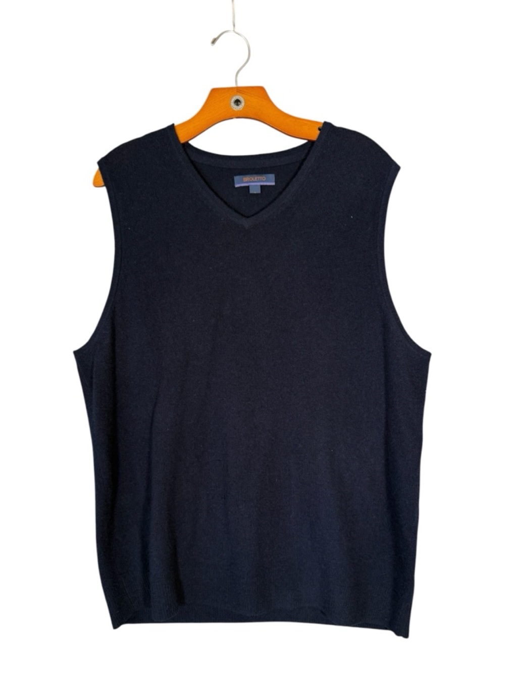 Broletto Men's 100% Cashmere Sweater Vest Preppy Quiet Luxury XL